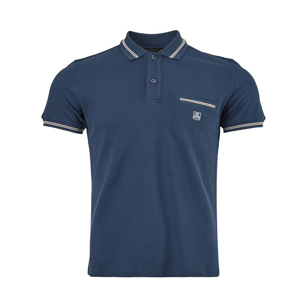 Elegantes blaues Poloshirt aus italienischer Baumwolle