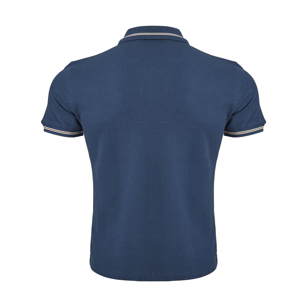 Elegantes blaues Poloshirt aus italienischer Baumwolle