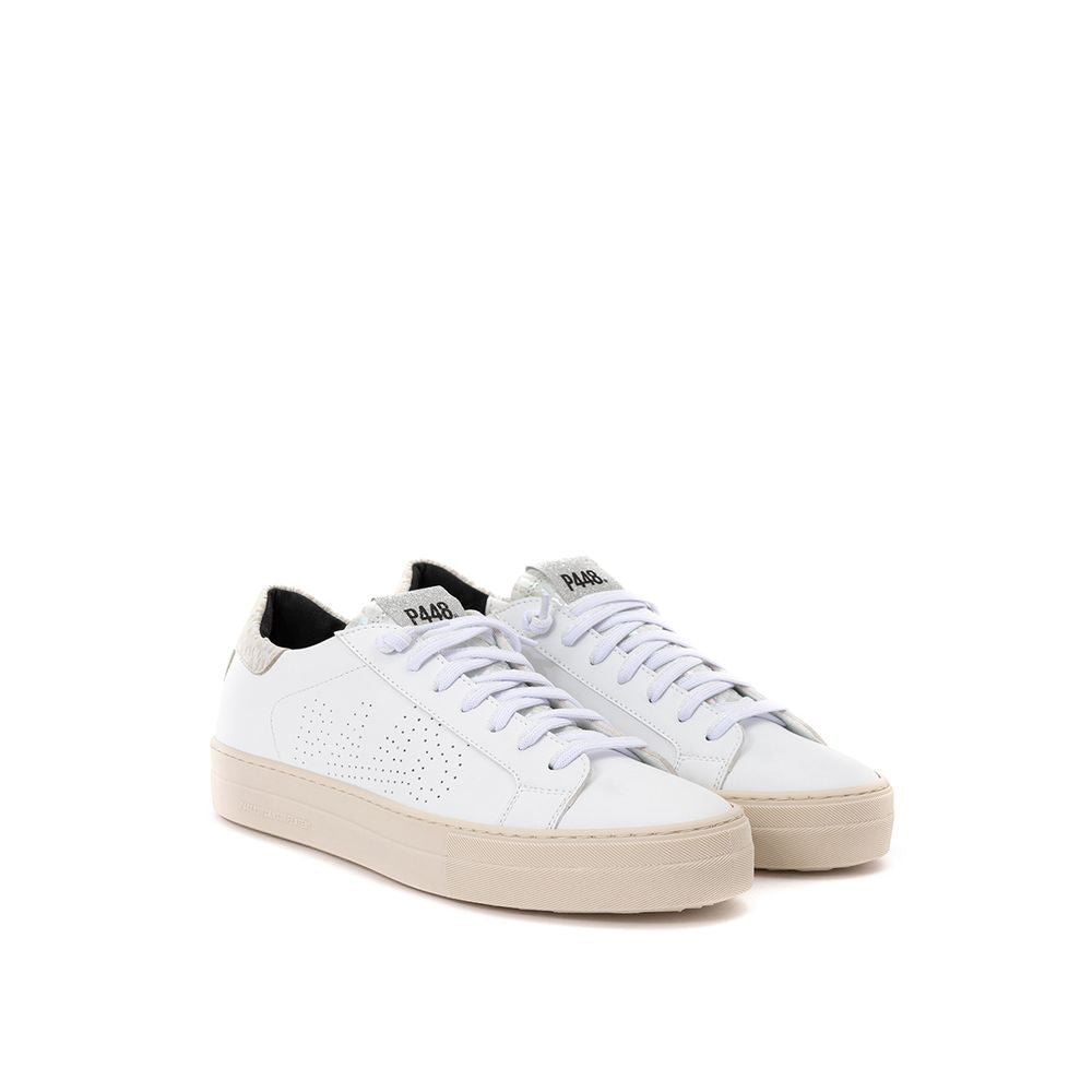 Weiße Leder Sneakers Elegante Freizeitschuhe