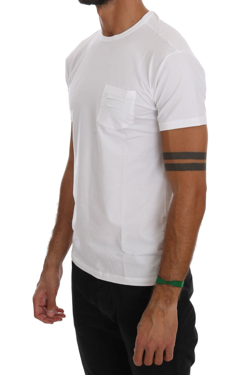 Elegant White Crew-Neck Cotton T-Shirt