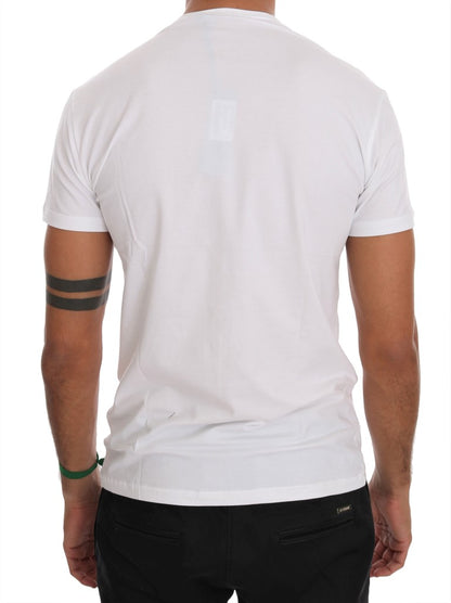 Elegant White Crew-Neck Cotton T-Shirt