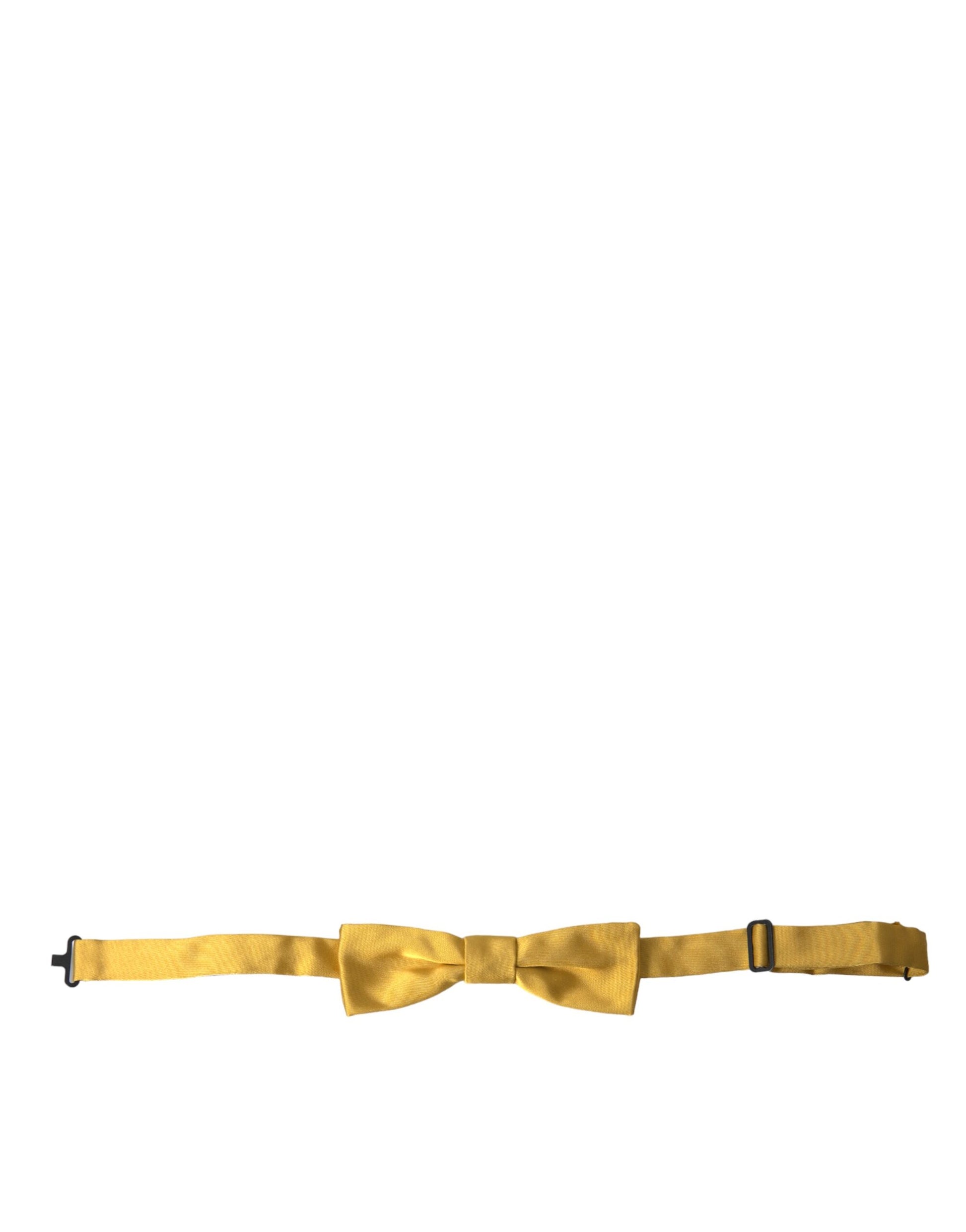 Yellow Silk Adjustable Neck Men Bow Tie