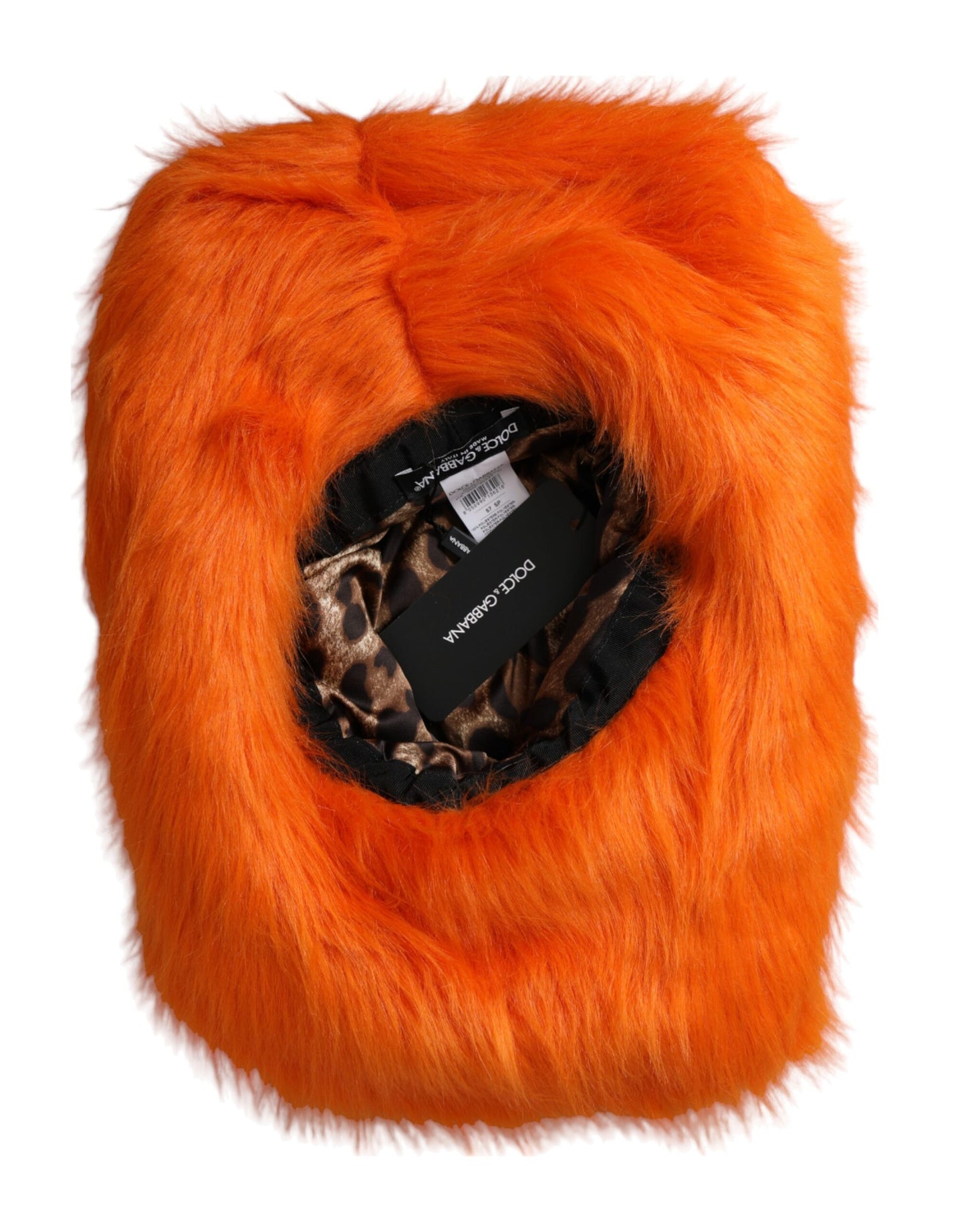 Orange Faux Fur Polyester Fedora Hat