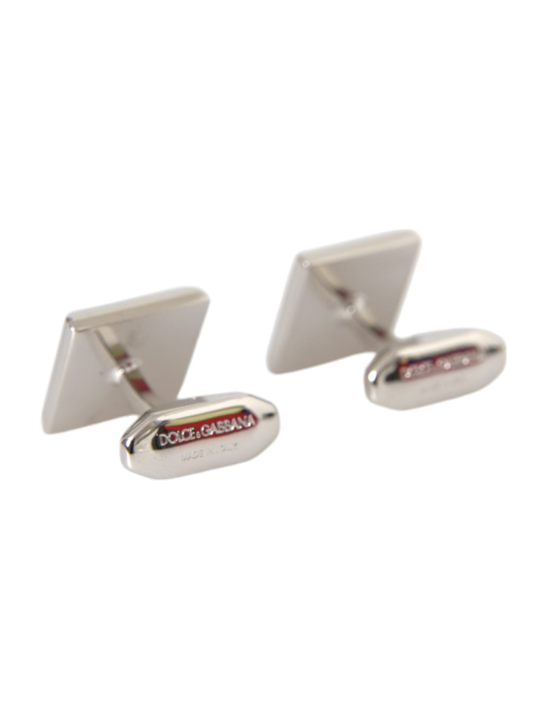 Silver Plated Brass Pin Crystal Cufflinks