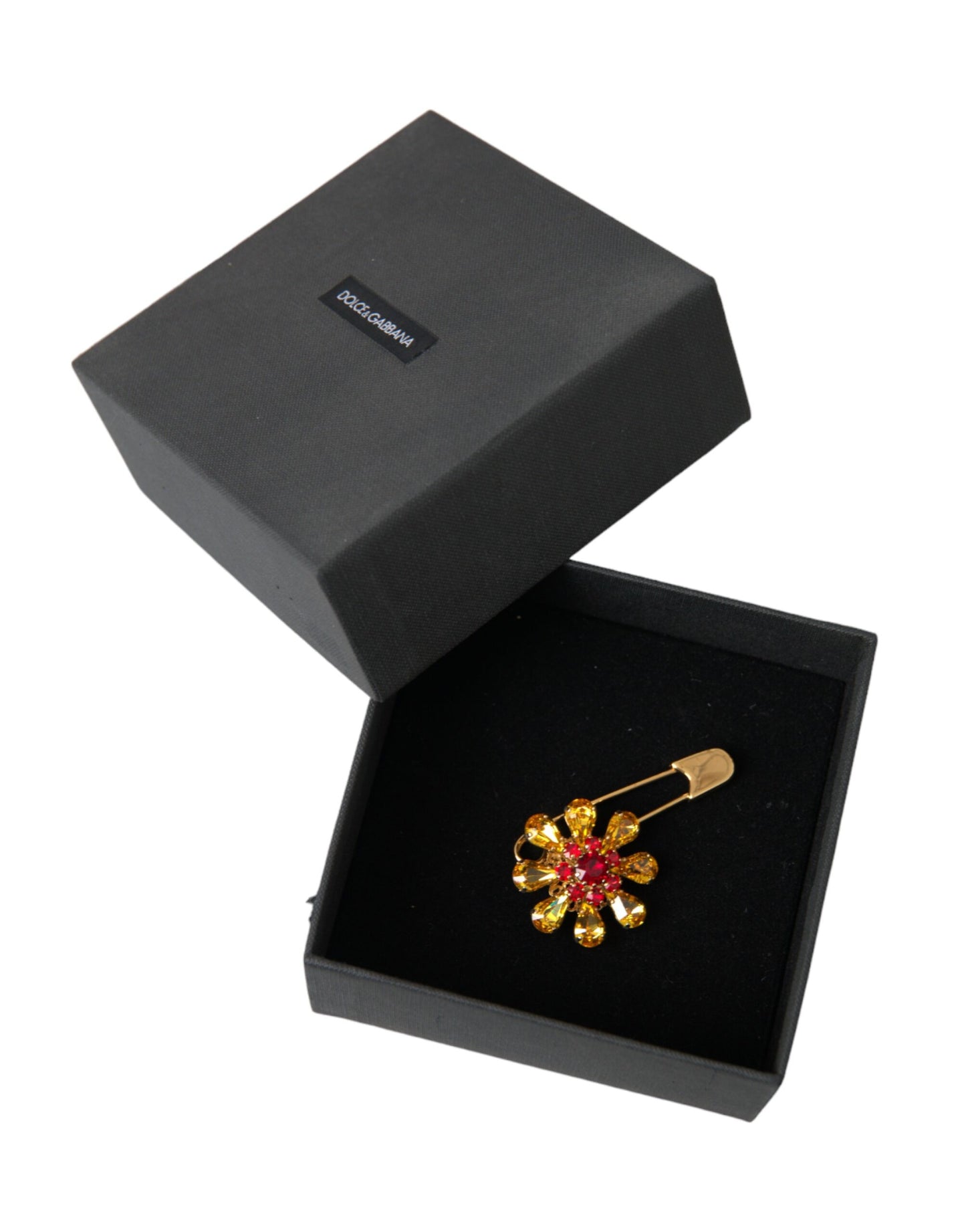 Gold Messing Floral Kristall Schmuck Brosche Pin