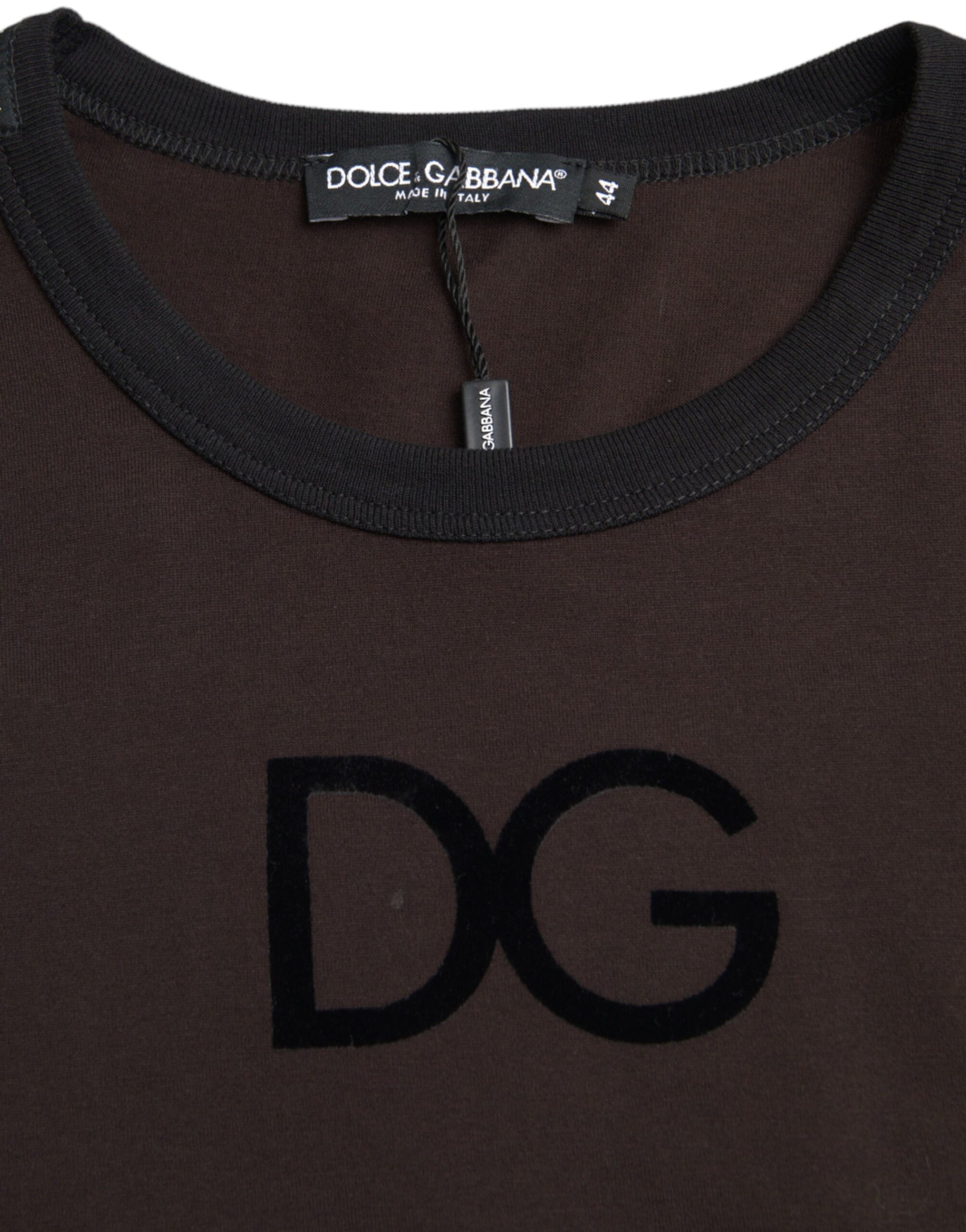 Brauner Pullover mit Rundhalsausschnitt und DG-Logo