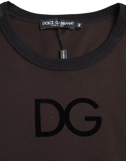 Brauner Pullover mit Rundhalsausschnitt und DG-Logo