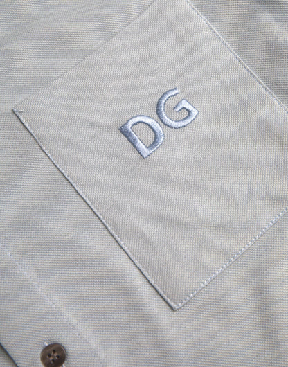 Hellblaues Polo-T-Shirt aus Baumwolle mit Kragen und Logo