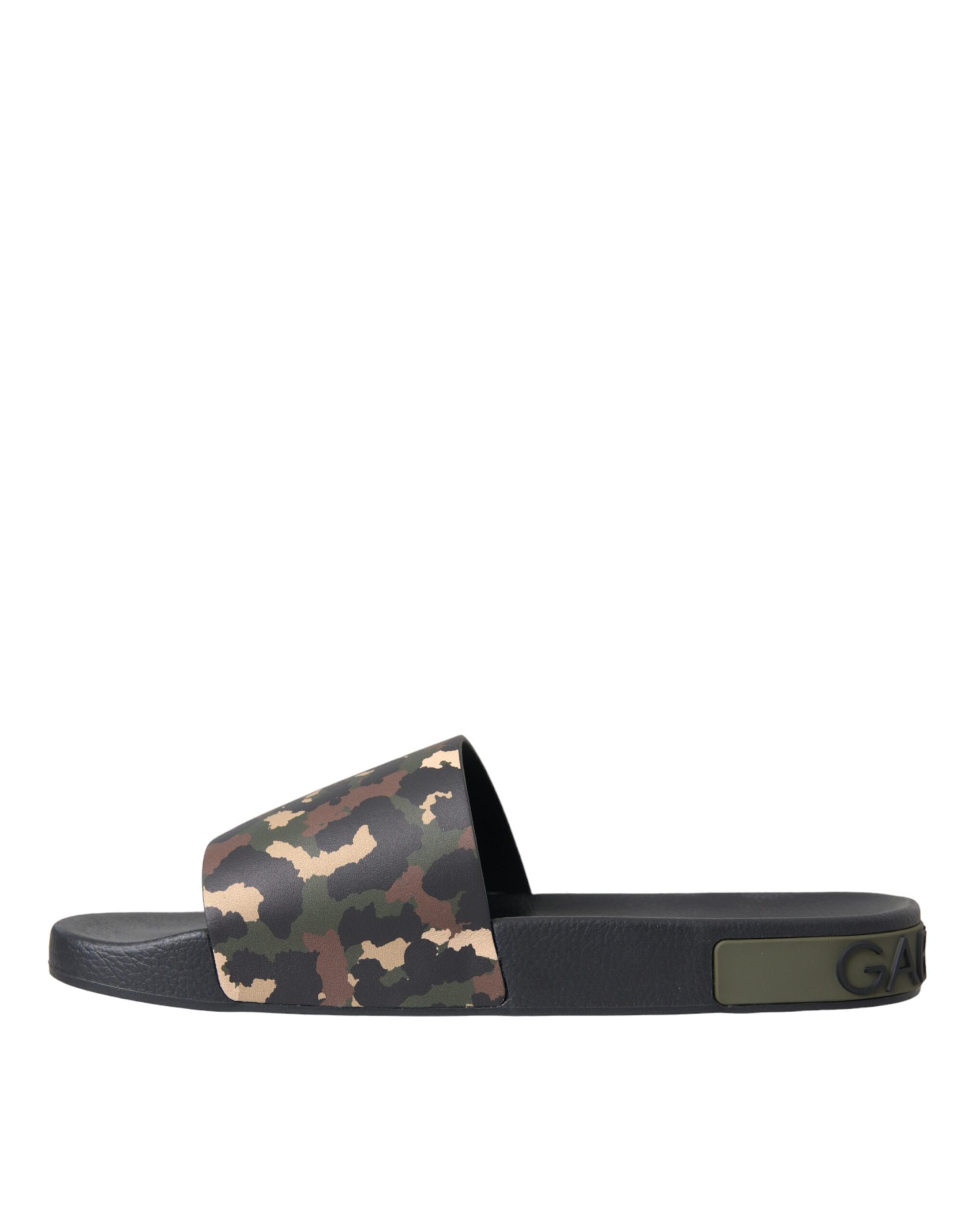 Multicolor Camouflage Leather Beachwear Men Shoes