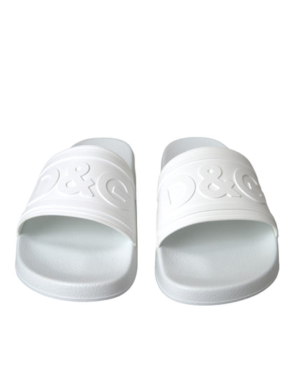 White Rubber Slides Sandals Beachwear Shoes