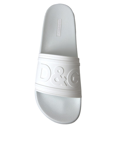 White Rubber Slides Sandals Beachwear Shoes