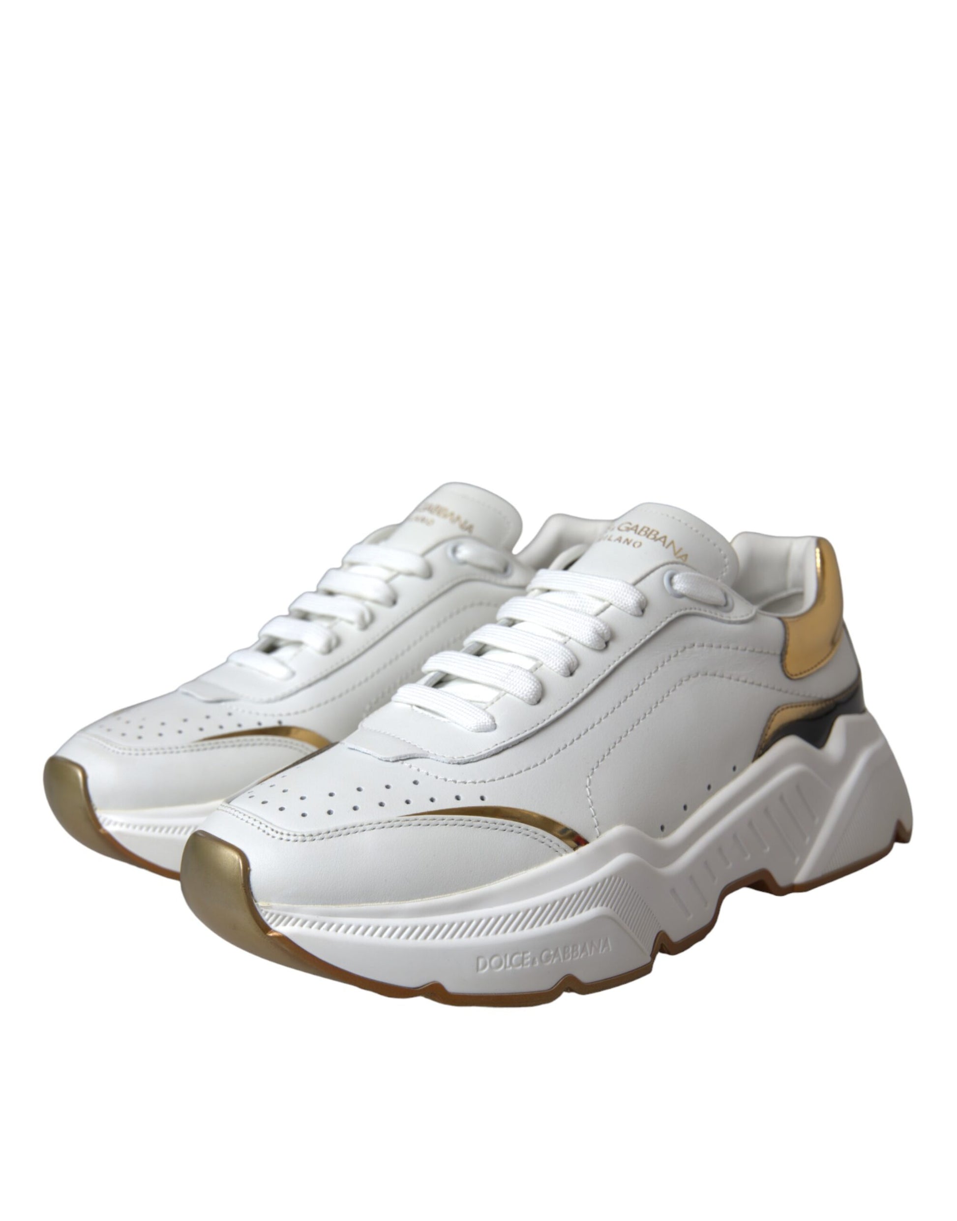 White Gold DAYMASTER Leather Sneakers Shoes