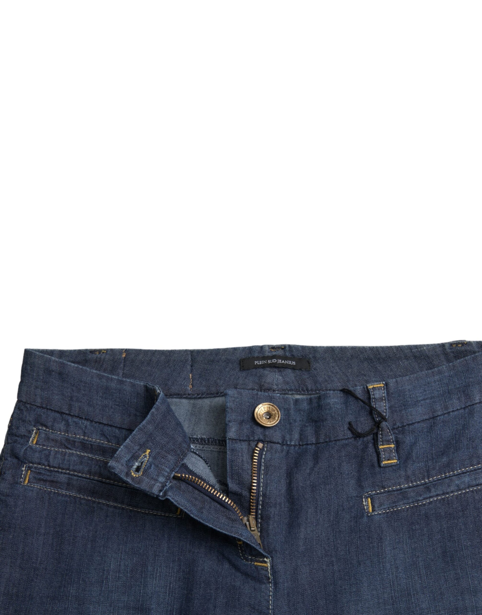 Dunkelblaue Bootcut-Jeans aus Baumwolle