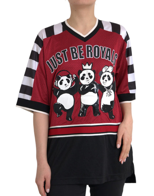 Mehrfarbiges Oversize-T-Shirt mit Royals-Panda-Print