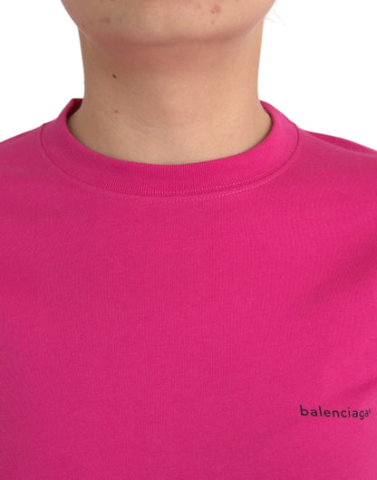 Rosa T-Shirt aus Baumwolle mit Rundhalsausschnitt und kurzen Ärmeln