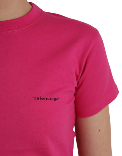 Rosa T-Shirt aus Baumwolle mit Rundhalsausschnitt und kurzen Ärmeln