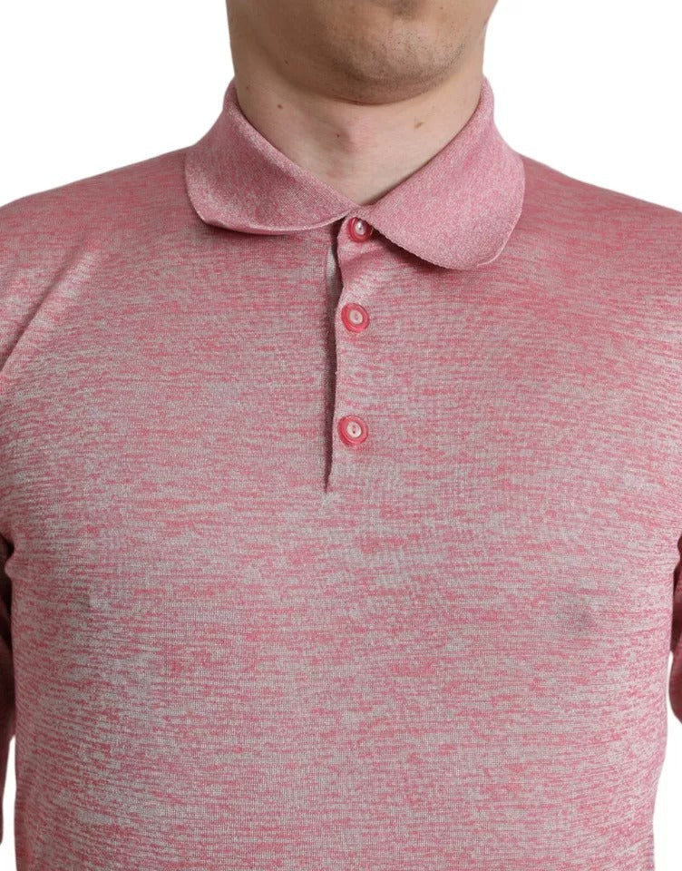 Rosa Pullover aus Polyester mit Kragen für Herren