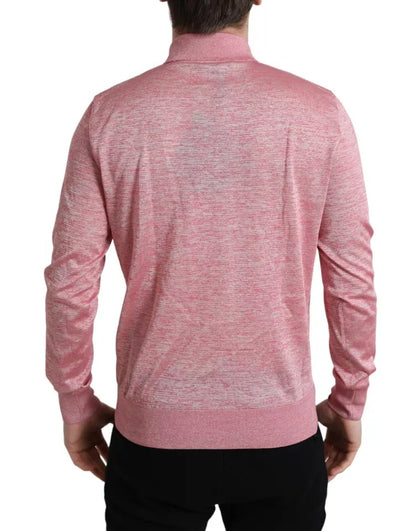 Rosa Pullover aus Polyester mit Kragen für Herren