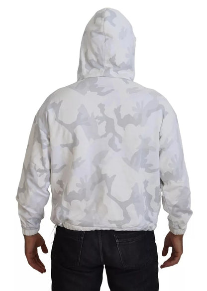 Weißer Camouflage Kapuzenpullover