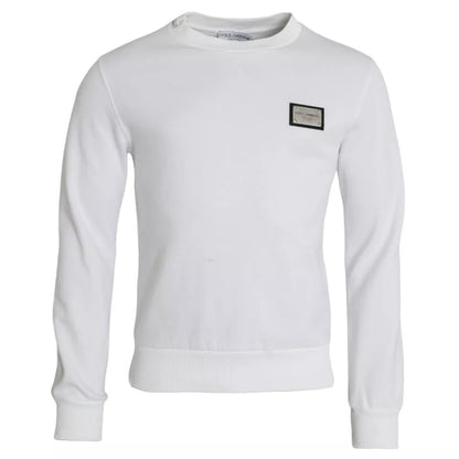 Weißer Pullover mit Logo aus Baumwolle