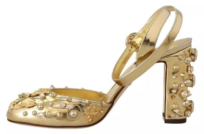 Gold Studs Vally Slingback Sandals Shoes