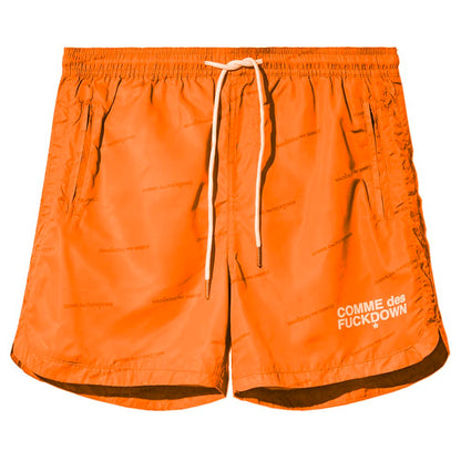 Orangefarbene Badeshorts aus Polyester für Herren