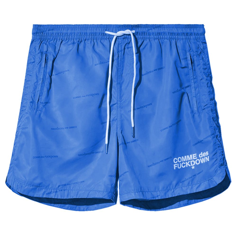 Blue Polyester Men's Swim Short