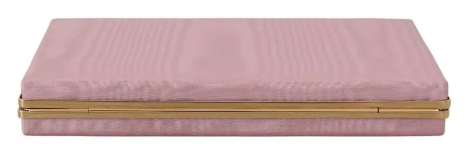 Clutch aus rosa Seide mit Goldrahmen, für Abendveranstaltungen, Partys