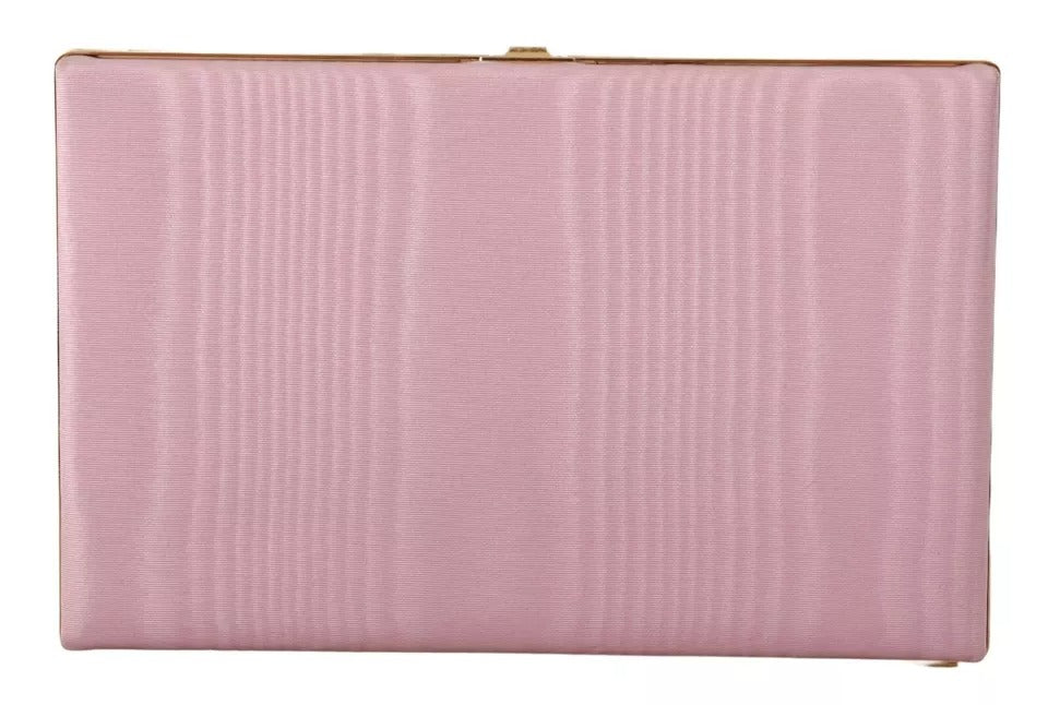 Clutch aus rosa Seide mit Goldrahmen, für Abendveranstaltungen, Partys