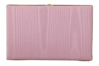 Clutch aus rosa Seide mit Goldrahmen, für Abendveranstaltungen, Partys