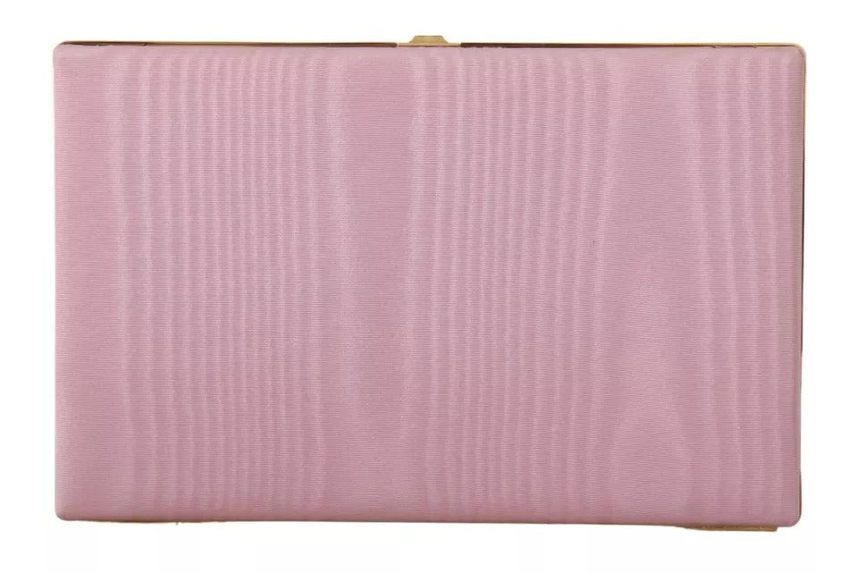 Clutch aus rosa Seide mit Goldrahmen, für Abendveranstaltungen, Partys