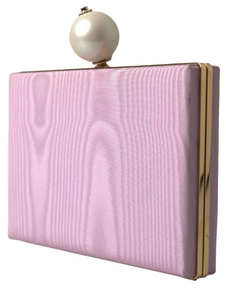 Clutch aus rosa Seide mit Goldrahmen, für Abendveranstaltungen, Partys