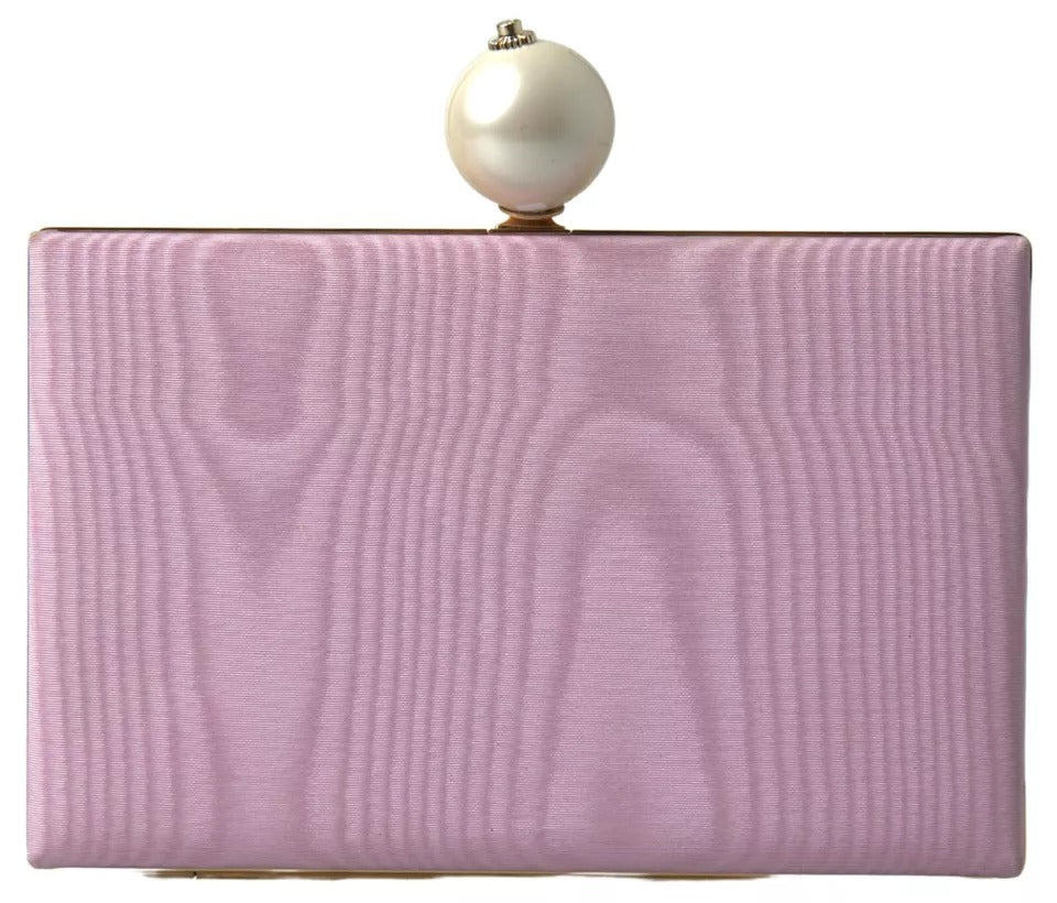 Clutch aus rosa Seide mit Goldrahmen, für Abendveranstaltungen, Partys