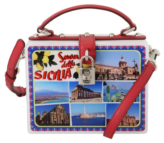 Quadratische Handtasche „Sicilia“ aus Plexiglas in Weiß