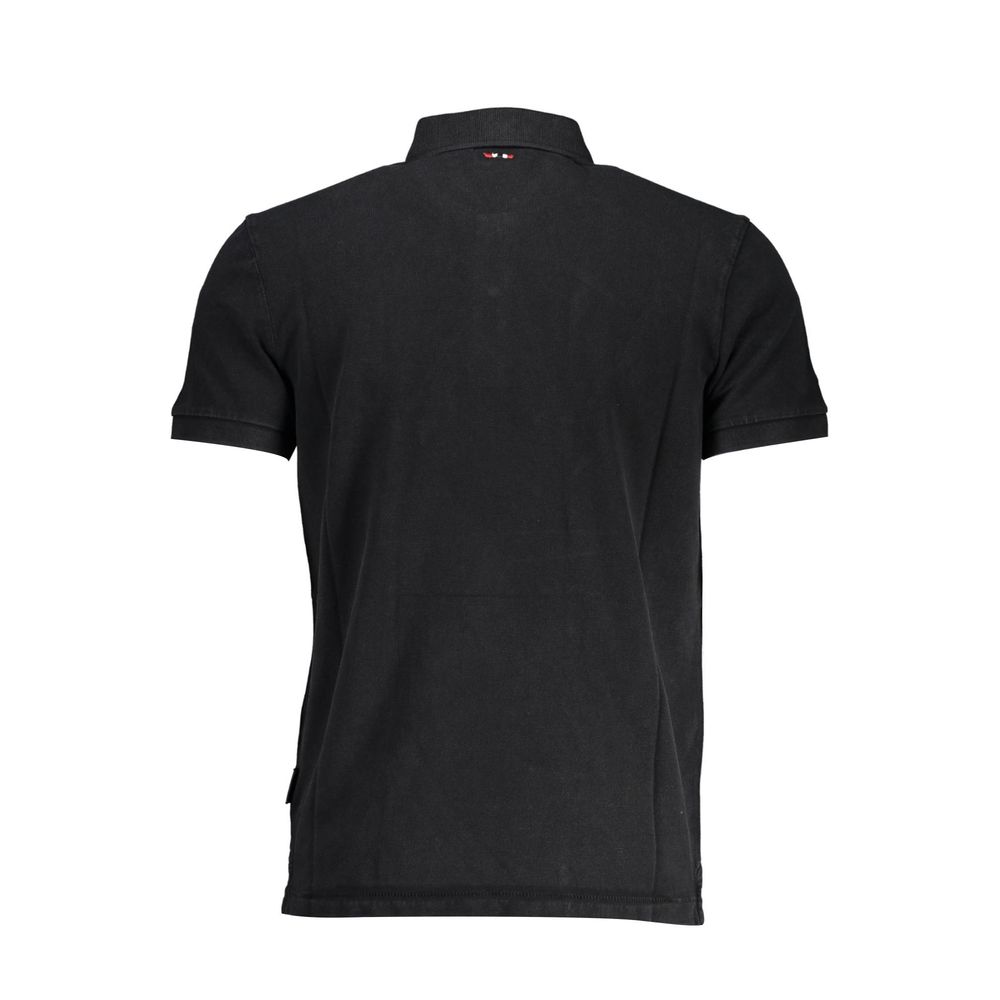 Black Cotton Men Polo Shirt