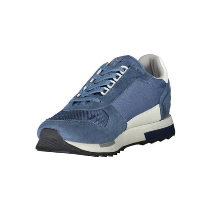 Blue Polyester Men Sneaker