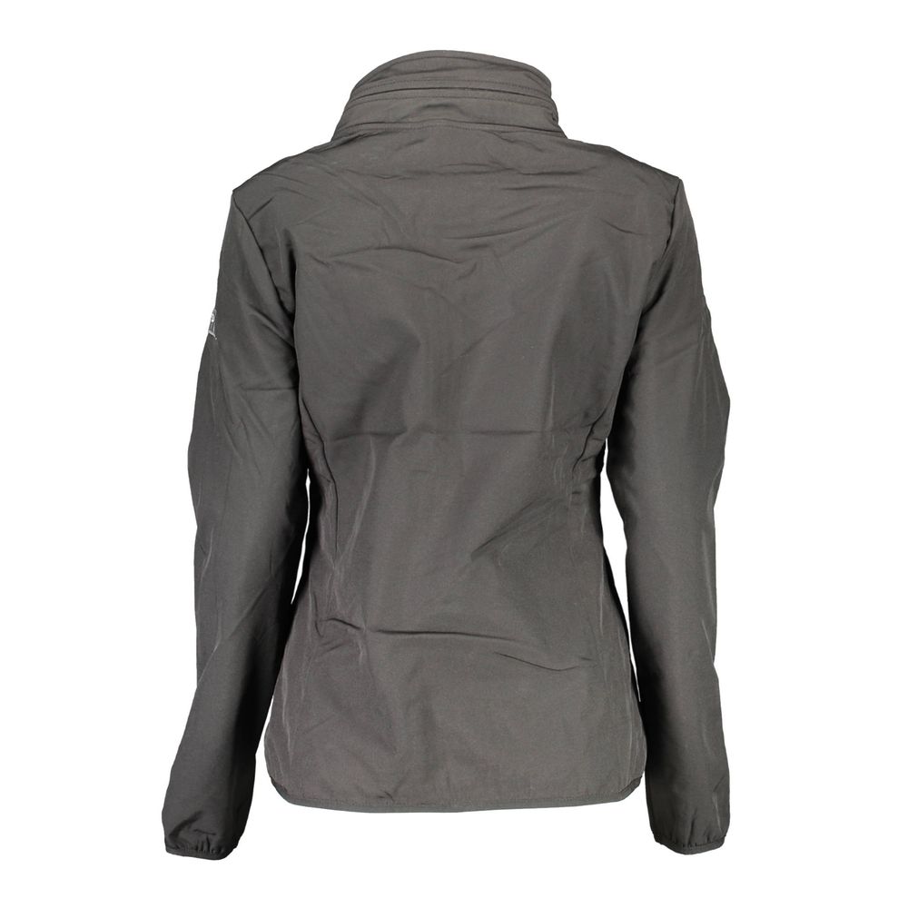 Black Polyester Women Jacket