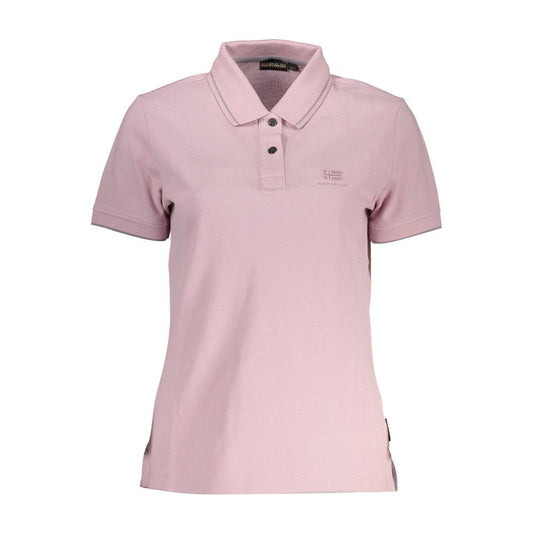 Rosa Poloshirt aus Baumwolle für Damen