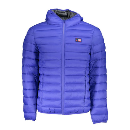 Schicke blaue Kapuzenjacke aus Polyamid