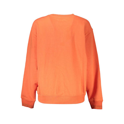 Orangefarbener Damenpullover aus Baumwolle