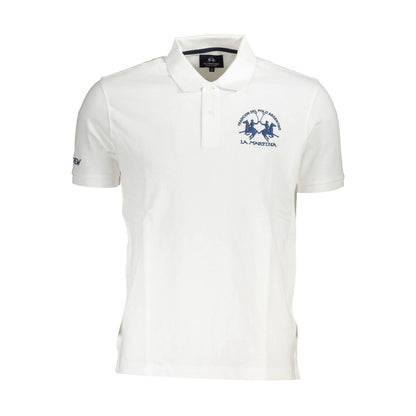 White Cotton Men Polo Shirt