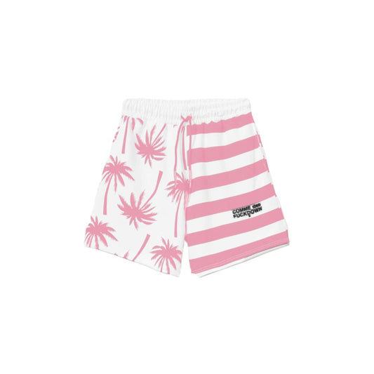 Schicke rosa gestreifte Shorts mit Kordelzug