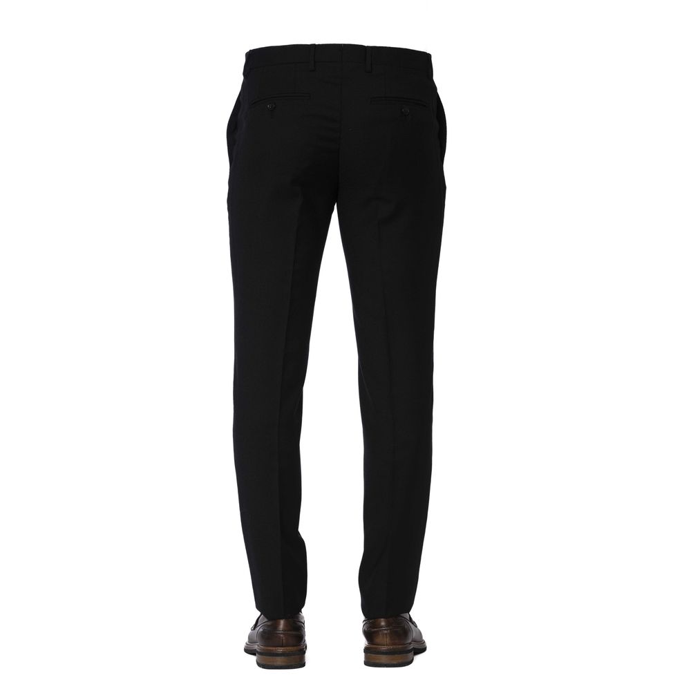 Black Wool Men Trouser