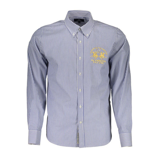 Blue Cotton Men Shirt