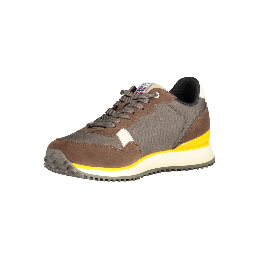 Brown Polyester Men Sneaker