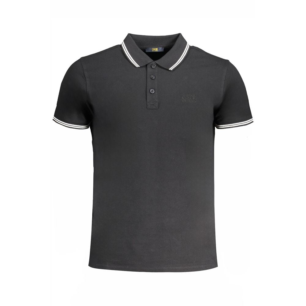 Black Cotton Polo Shirt