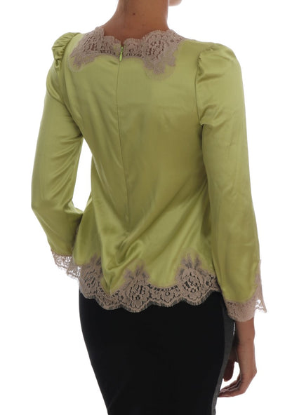 Elegant Floral Lace Silk Blouse