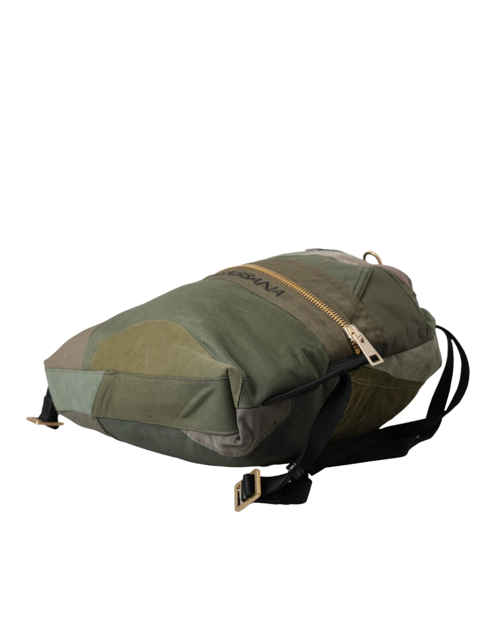 Militärgrüner Patchwork-Rucksack