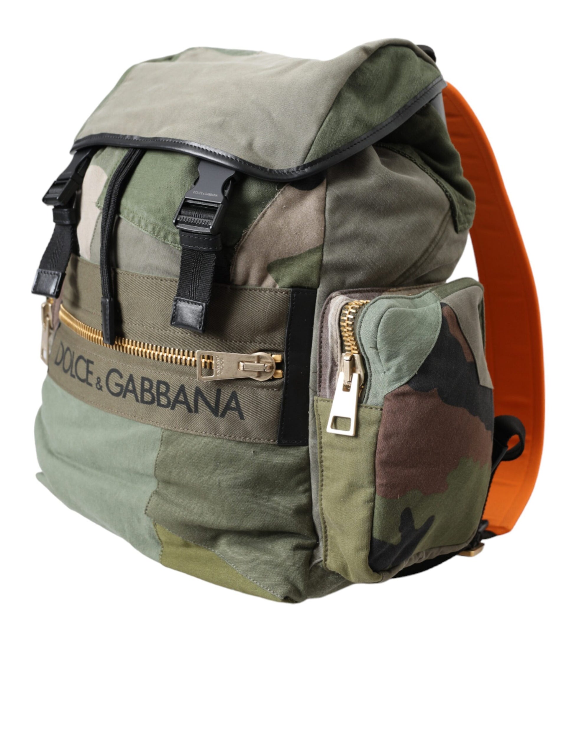 Militärgrüner Patchwork-Rucksack