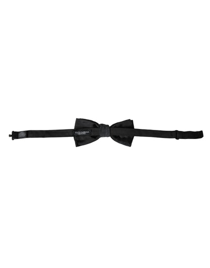 Dark Gray Silk Adjustable Neck Men Bow Tie